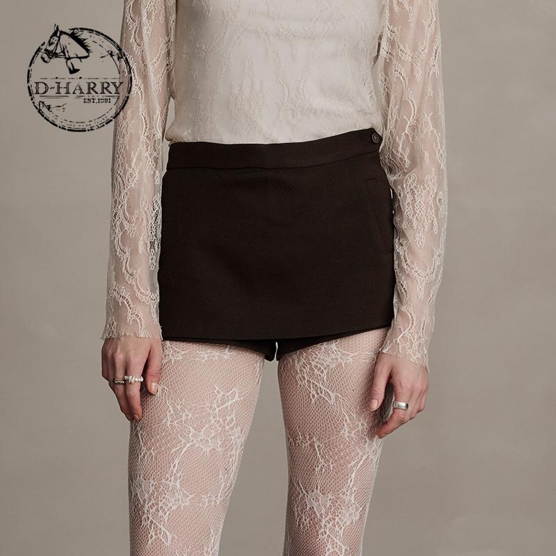 D-HARRY/迪哈利百搭深咖色裙裤