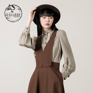 D-HARRY/迪哈利2025秋季新款百搭格纹长袖上衣单衣DH253R62761T