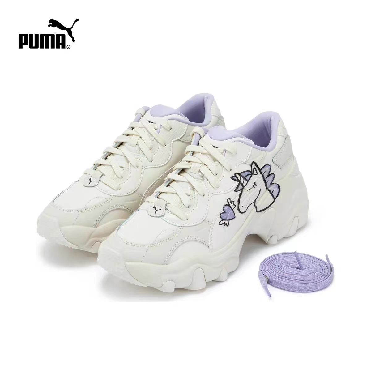 专柜正品彪马Puma Wedge独角兽女子增高厚底休闲联名老爹鞋386654