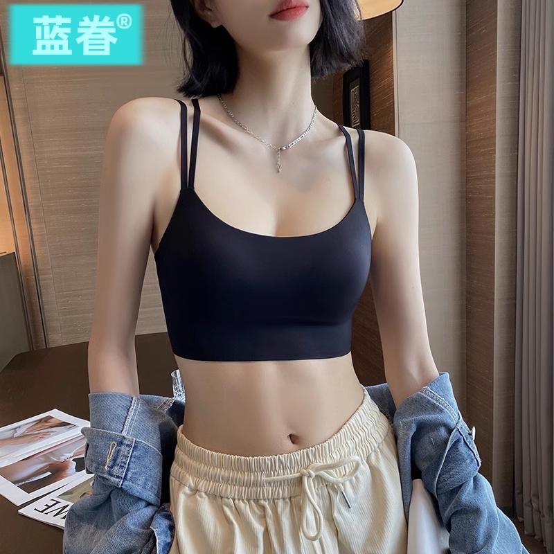 无痕美背运动内衣女薄款2025新款爆款吊带背心一体免穿文胸罩外穿