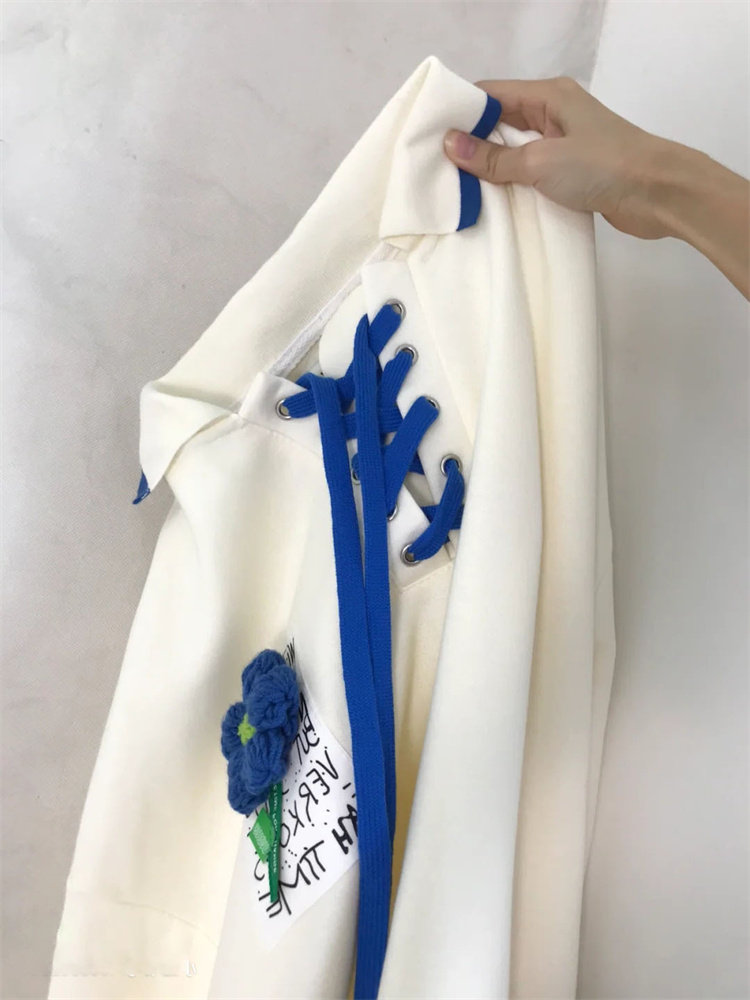 THE SENSE OF LUXURY IS CHIC AND STUNNING THE BEAUTIFUL SWEATSHIRT SET THE FRENCH SWEET FIRST LOVE SERIES THE KLEIN BLUE DRESS THE SPRING AND AUTUMN