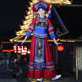 女演出服少数民族演出服土家族歌圩节舞蹈服饰 广西壮族三月三服装