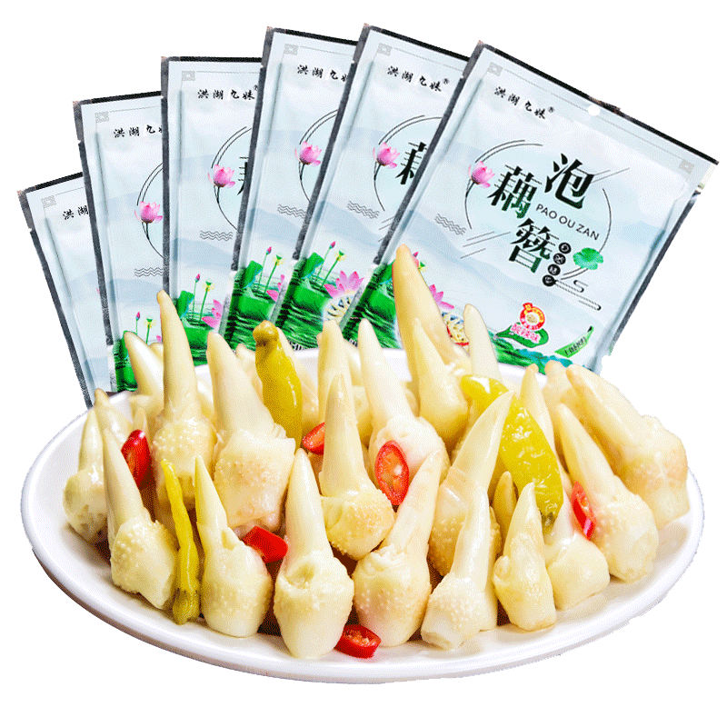 泡藕簪400g*6袋洪湖泡椒藕芽头酸辣藕尖湖北特产即食下饭脆嫩泡菜