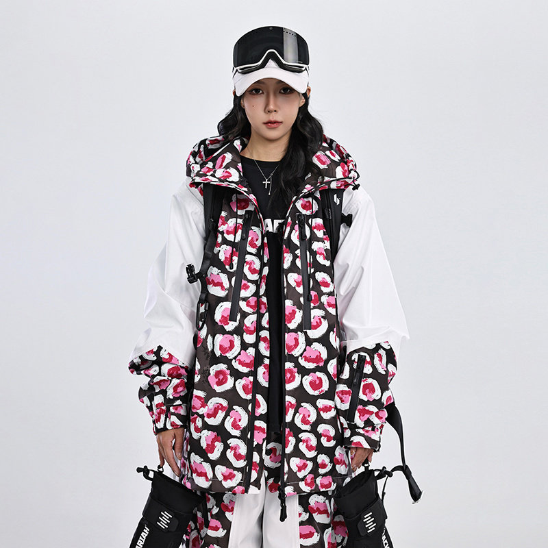 ZACHARIAH【绯黛圆斑】单板滑雪服套装女 防水雪衣防风硬壳双板男