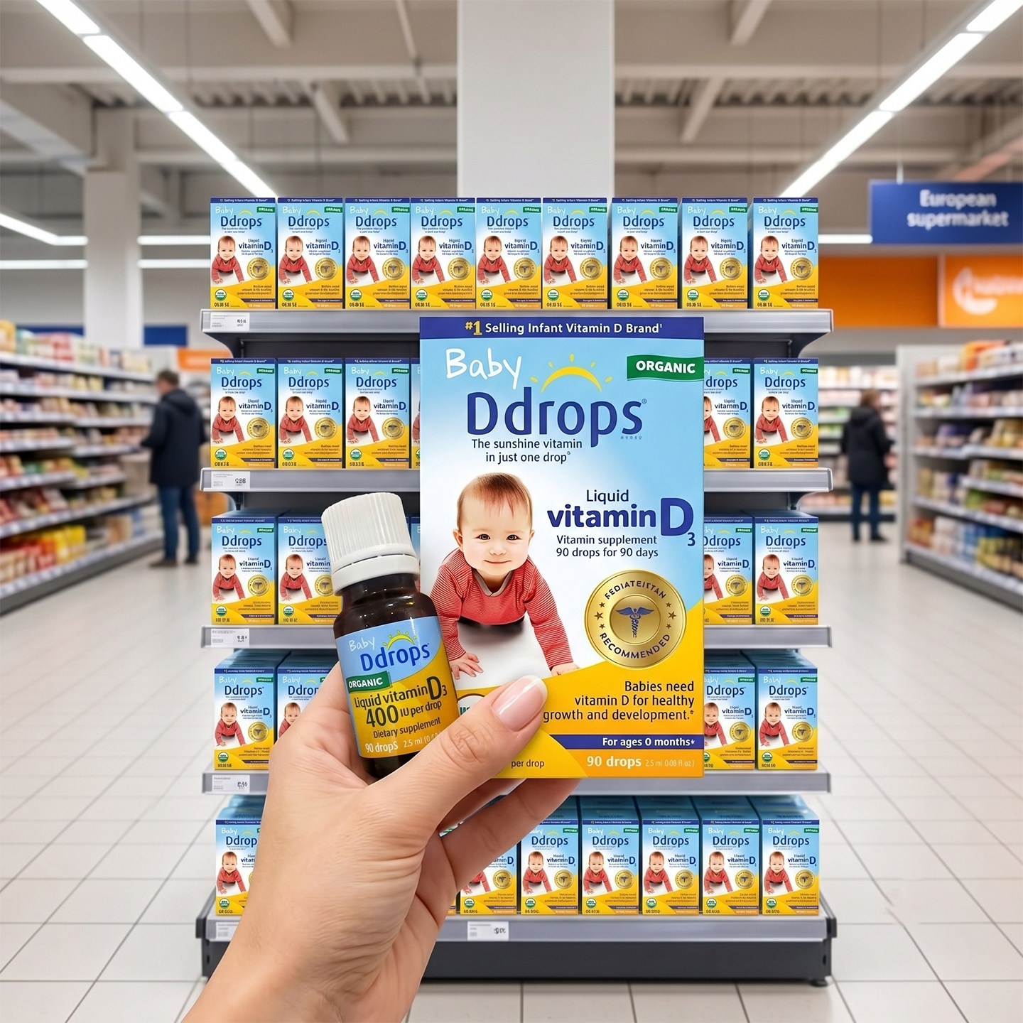 Ddrops滴卓思婴幼儿d3滴剂维生素d 600iu宝宝补钙儿童vd3婴儿