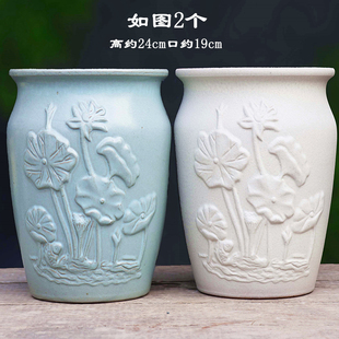 HOT精品多肉花盆陶瓷大号大口径欧式法师老庄透气粗陶花卉绿植盆