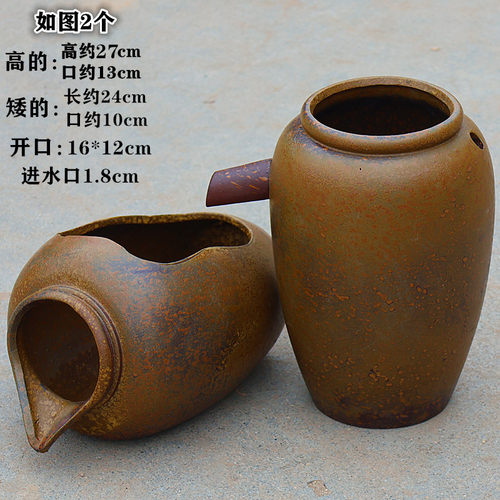 陶瓷花盆生态流水陶罐