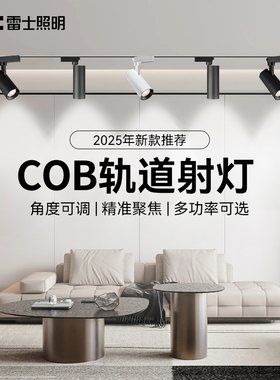 雷士照明led明装轨道灯免开孔三线导轨射灯公司商用店铺cob高显色