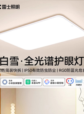 雷士照明26新款超薄led客厅吸顶灯现代简约小白灯护眼灯书房灯具