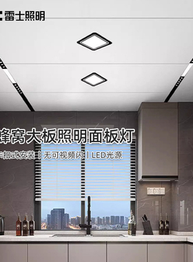 雷士照明led集成吊顶灯蜂窝厨房卫生间平板灯嵌入式长条灯吸顶灯