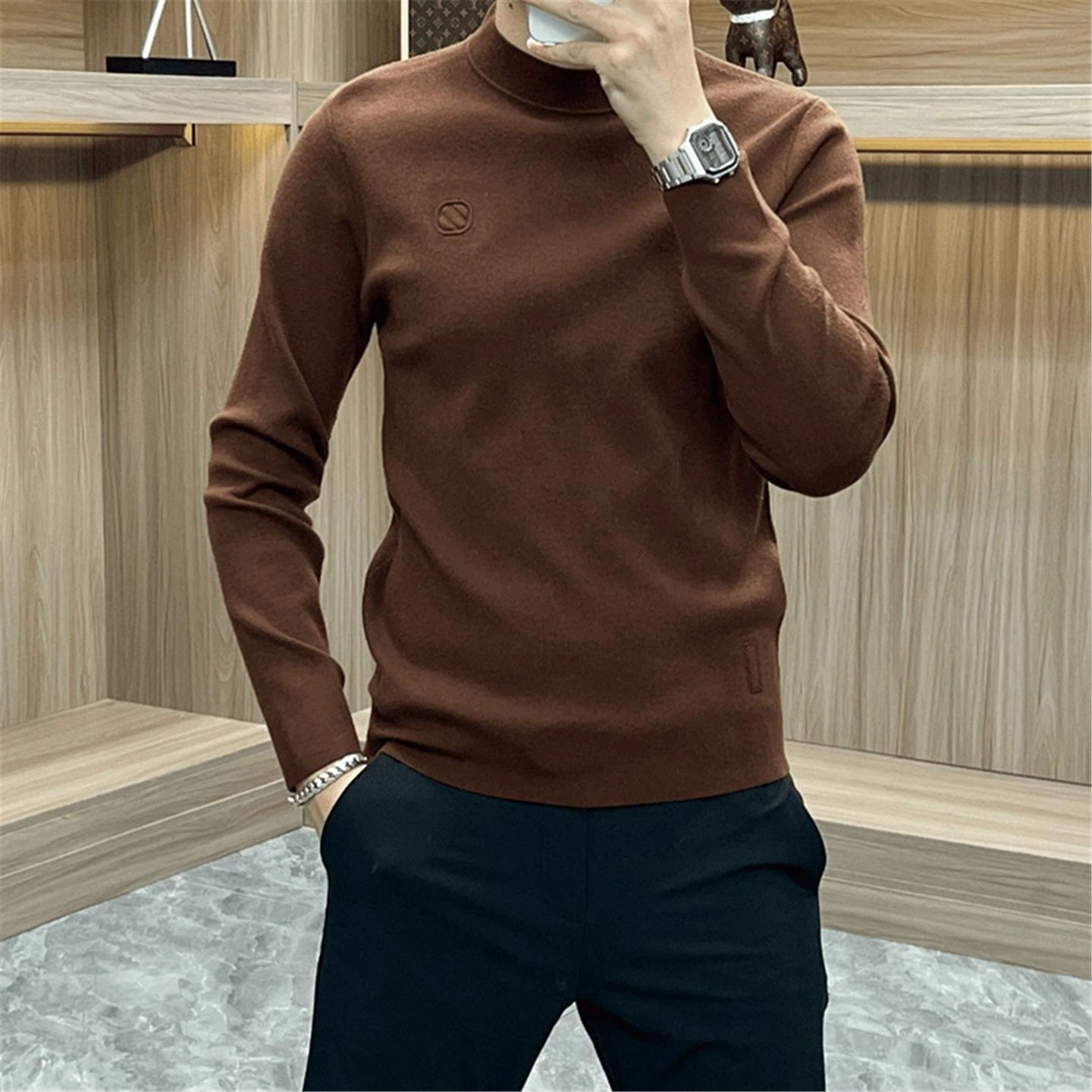 率动官网男士半高领毛衣