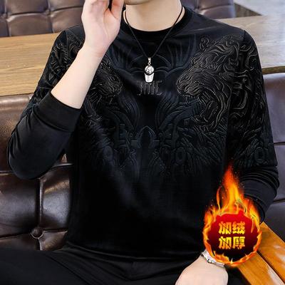 率动冬装新款男士金丝绒打底衫