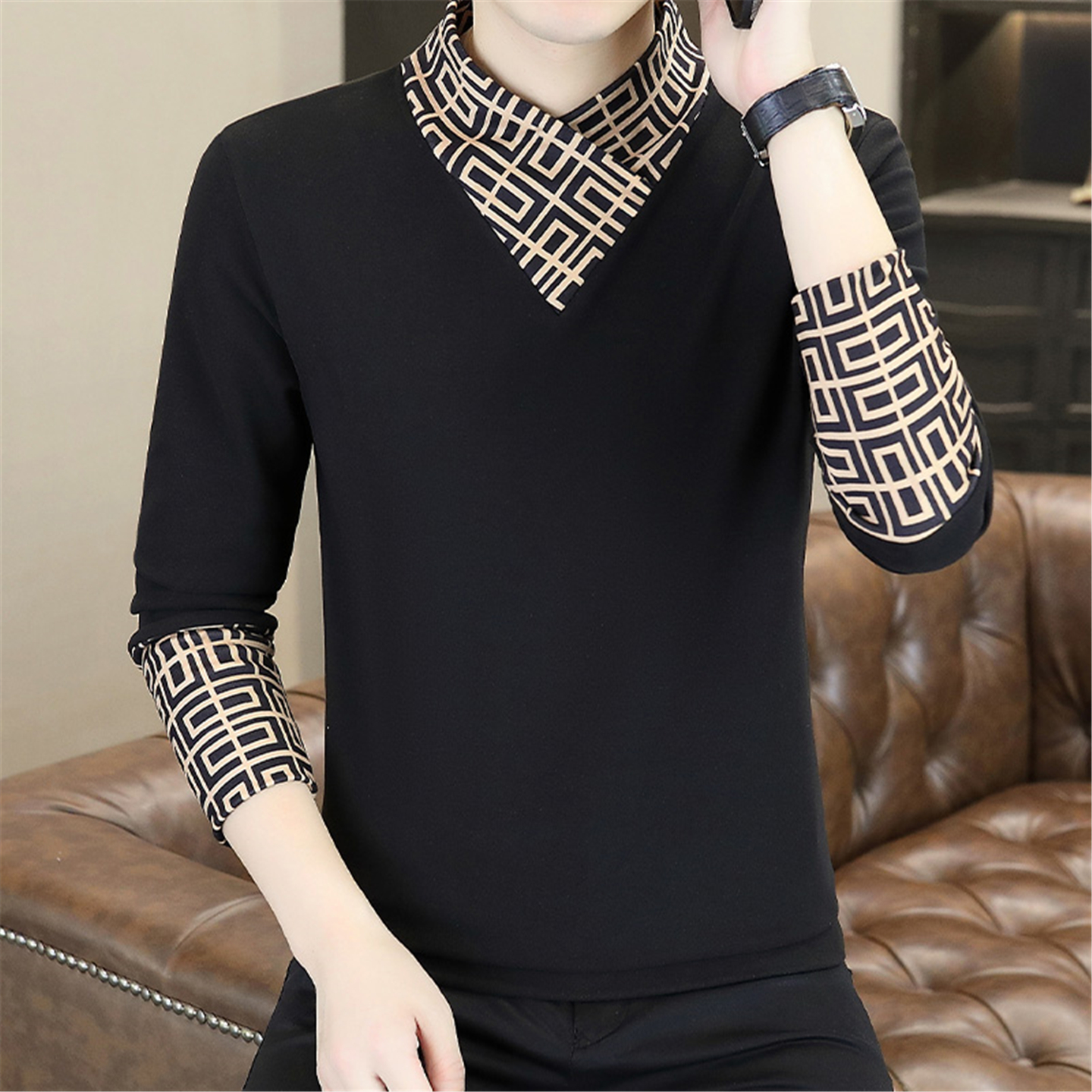 欧货男士长袖T恤打底衫