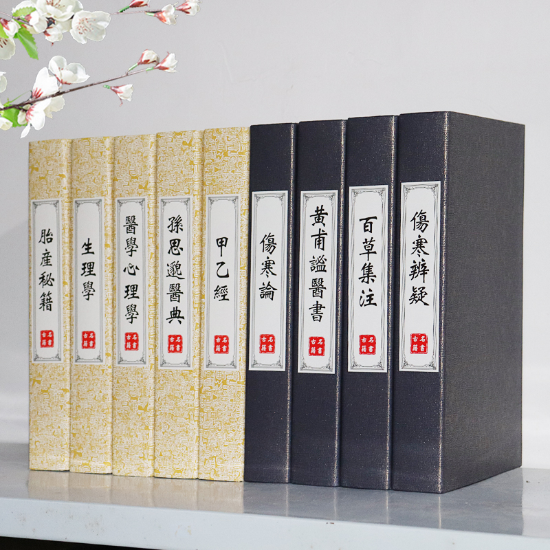 中医文化摆件假书装饰书仿真书摆件道具模型书中药书壳摆设医学书