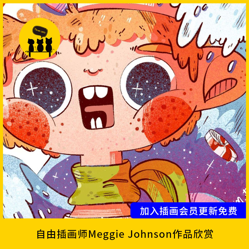 【1447】自由插画师Meggie Johnson作品欣赏儿童绘本插画手账风格