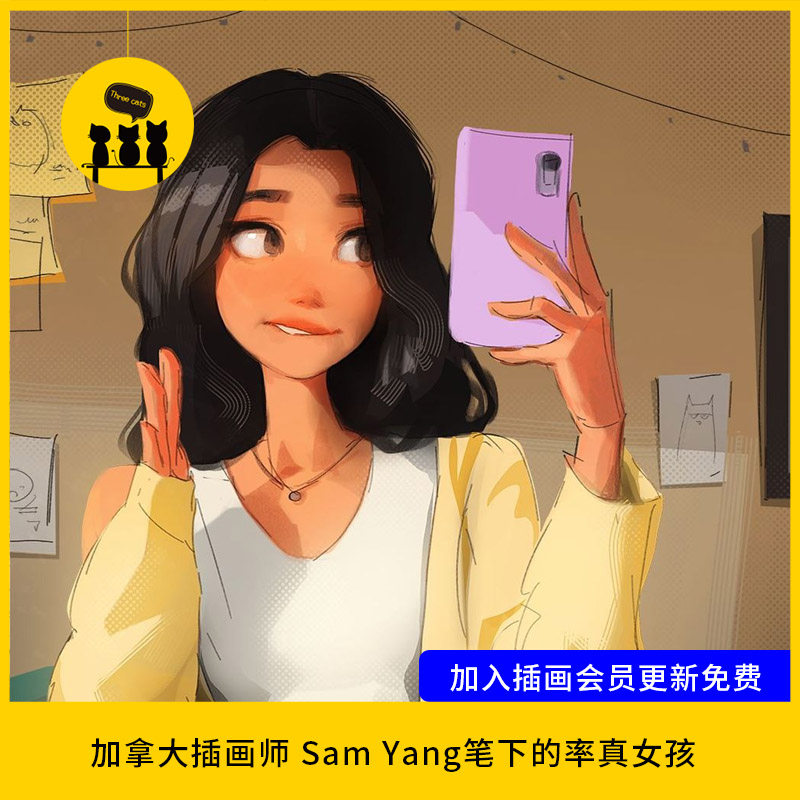 【1431】加拿大插画师sam yang (@samdoesarts) 率真女孩作品392