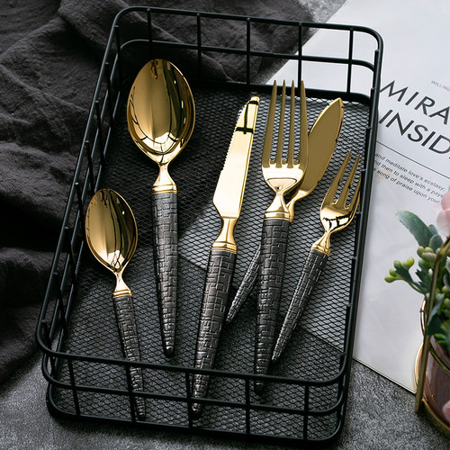 304不锈钢原色牛扒刀叉勺四件套