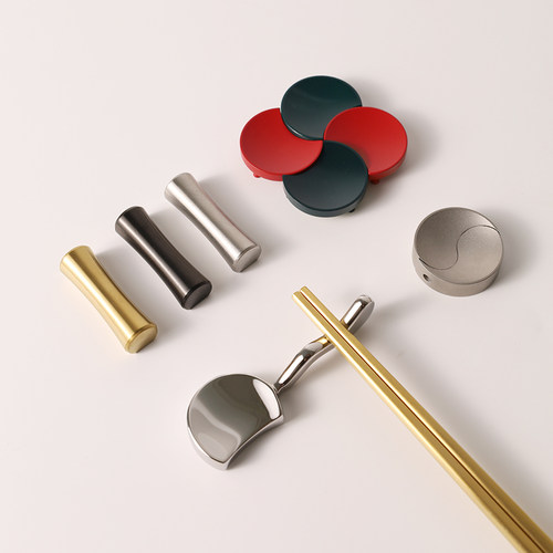 304不锈钢月牙筷架两用筷托金色