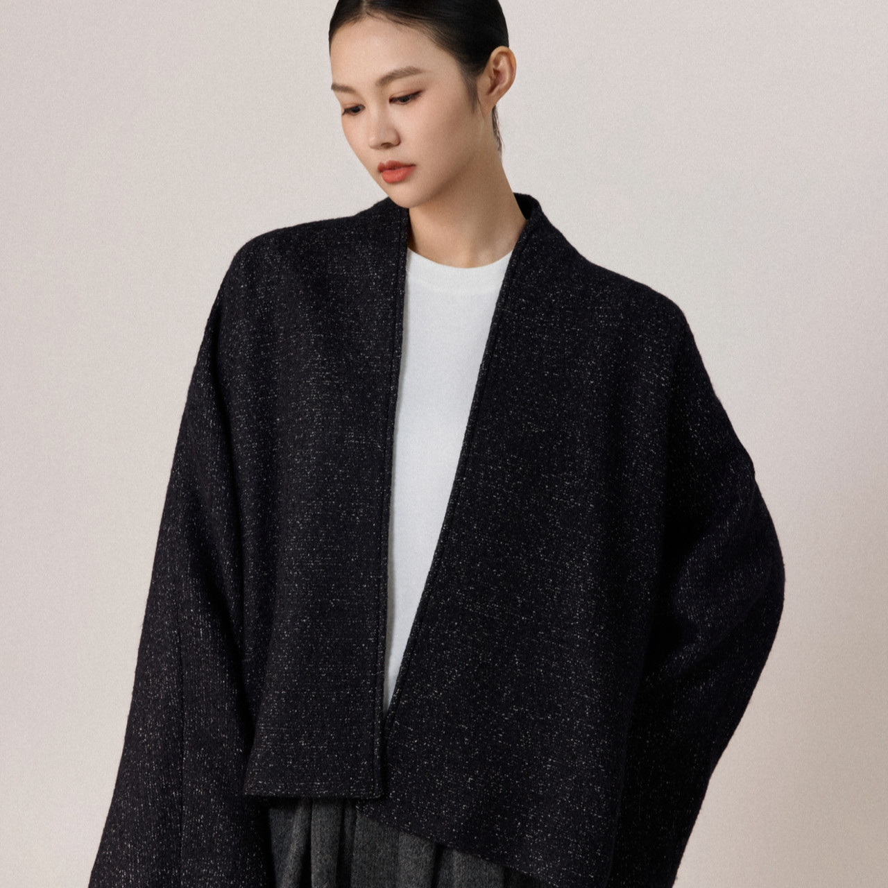 Forme Tome 2025年新款秋冬羊毛杂花大衣女宽松休闲百搭现代简约