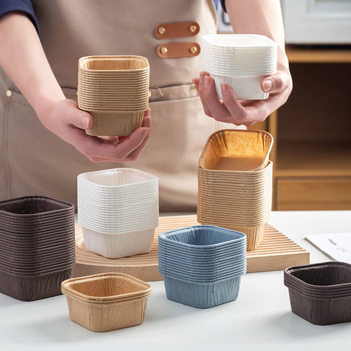 纸杯蛋糕一次性方形带盖烘焙面包