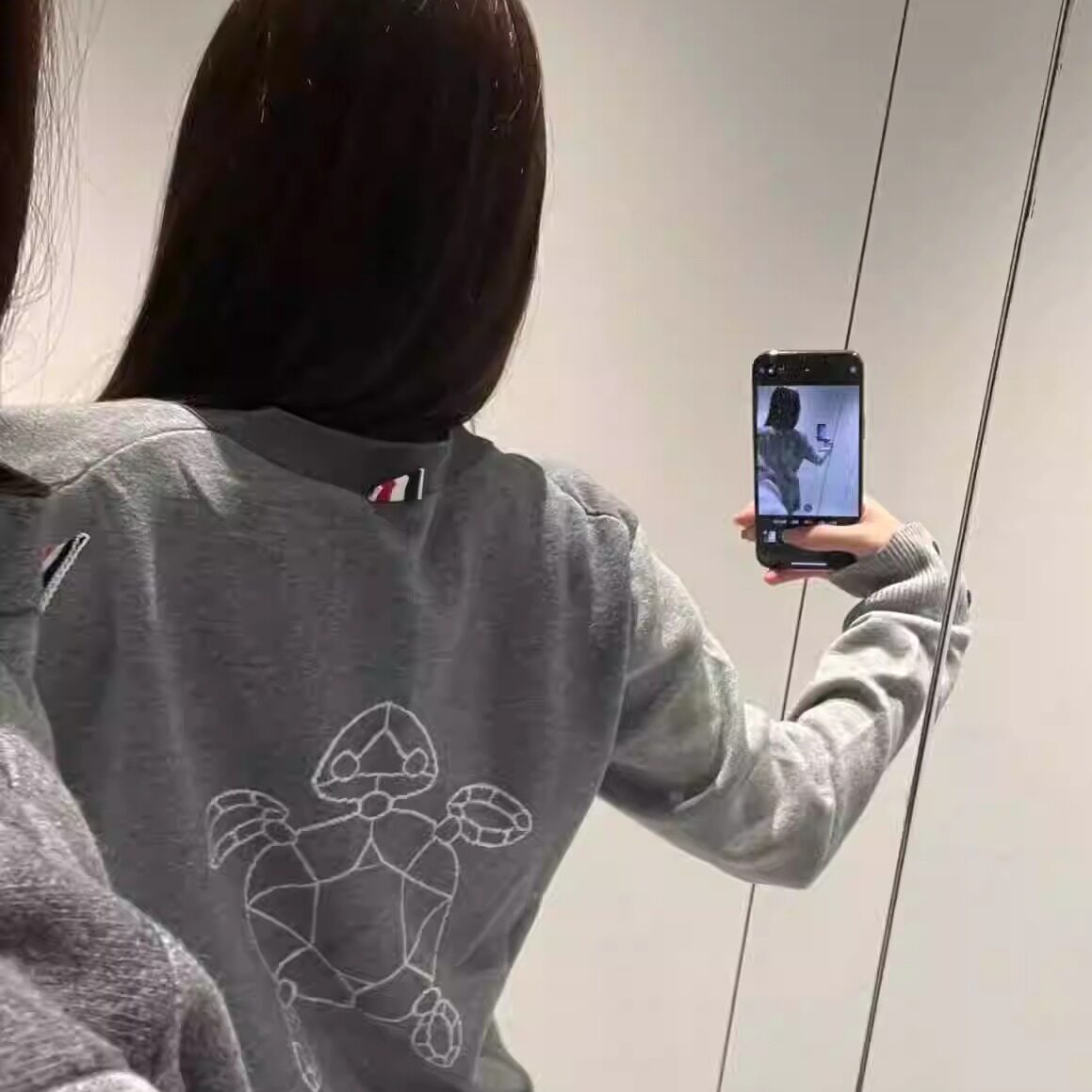 TB 金钱龟乌龟拼色四杠针织纽扣开衫外套男女情侣同款毛衣