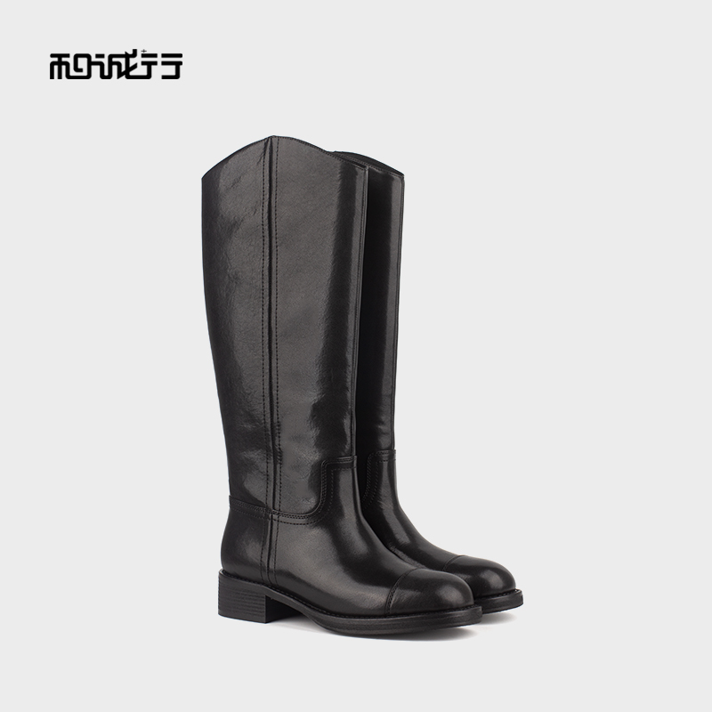 和诚行真皮百搭骑士靴