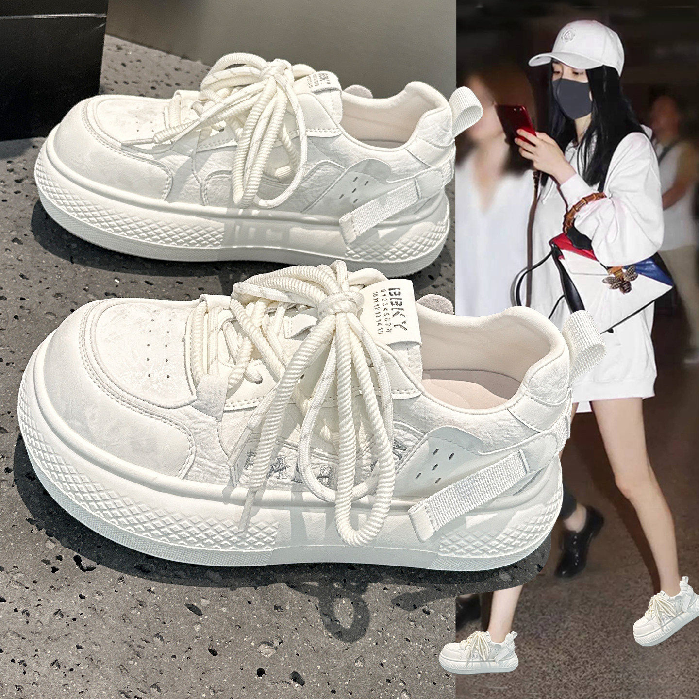 巨好看丑萌超火小白鞋女