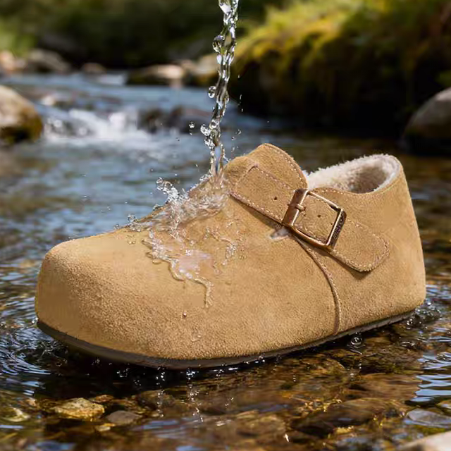 防水真皮勃肯加绒全包鞋