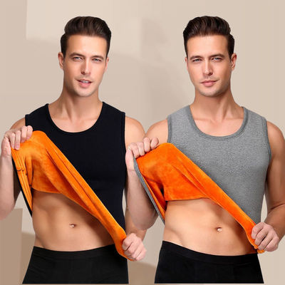 秋冬季背心男加绒加厚保暖背心男士保暖内衣马甲打底衫上衣修身