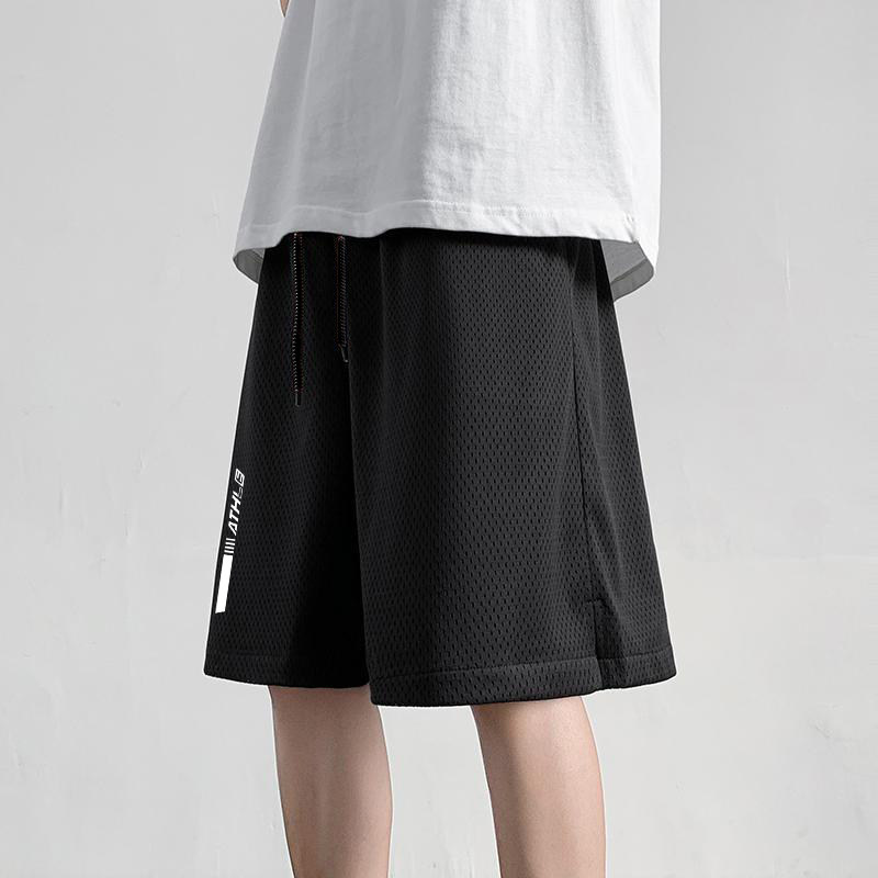 速干网眼短裤男生夏季透气弹力冰丝薄款短裤青少年五分裤潮流百搭