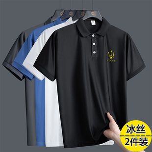 百搭 短袖 T恤男夏季 翻领弹力速干透气跑步上衣男士 冰丝运动Polo衫
