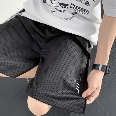 短裤男夏季冰丝网眼五分裤速干透气宽松短裤男士运动休闲大裤衩男