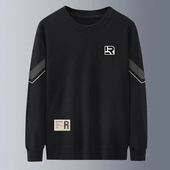 春秋款 男款 2024新款 无帽上衣青少年长袖 外套 圆领宽松秋季 卫衣男士