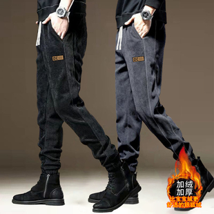 男士 裤 子秋冬款 男裤 灯芯绒运动裤 宽松百搭休闲裤 束脚长 发货快