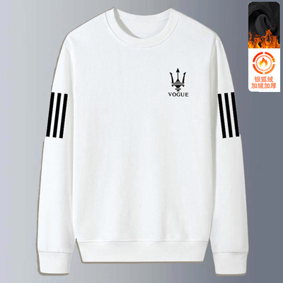 【发货快】秋冬季男士卫衣宽松加绒套头圆领打底衫长袖T恤大码百�