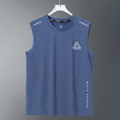 跑步上身冰感运动背心速干无袖 背心坎肩冰丝夏季 t恤 圆领无袖 男士