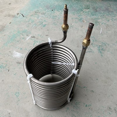 速发纯钛盘管换热器钛管蒸发器鱼池冷水机制冷机鱼缸海鲜工业钛冷
