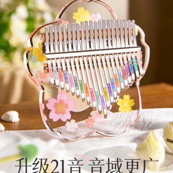 水晶透明拇指琴卡林巴初学者17音手指钢琴21音kalimba女学生乐器