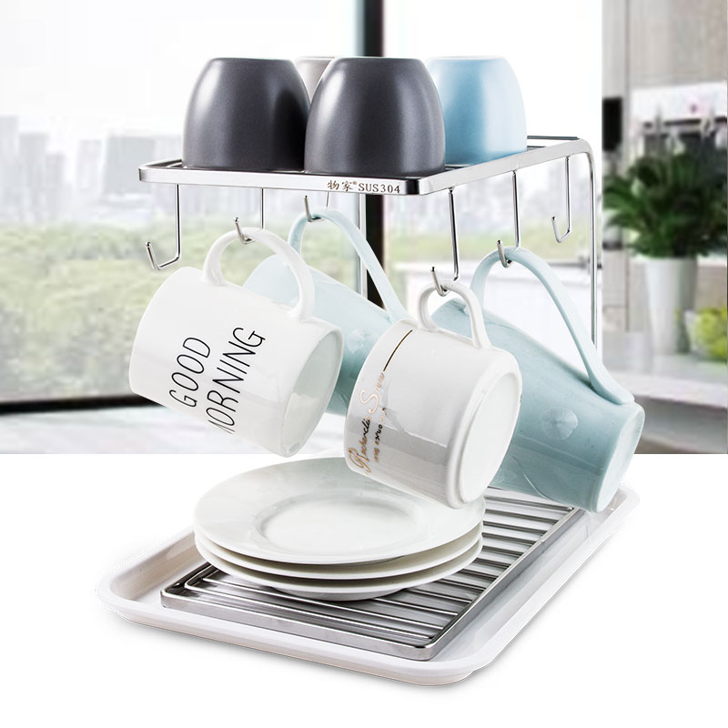 杯架水杯挂架家用客厅简约欧式带托E盘沥水倒挂玻璃杯架收纳置物