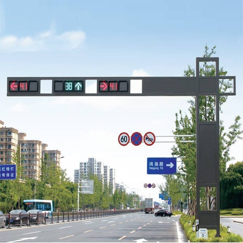厂家定制道路L型交通信号灯杆LED红绿灯指示灯杆框架式信号杆件