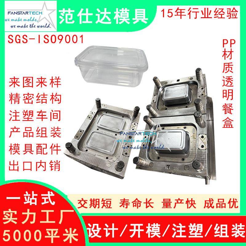 PP材质一次性盒子盖子外壳注塑模具日用品模具注塑厂家