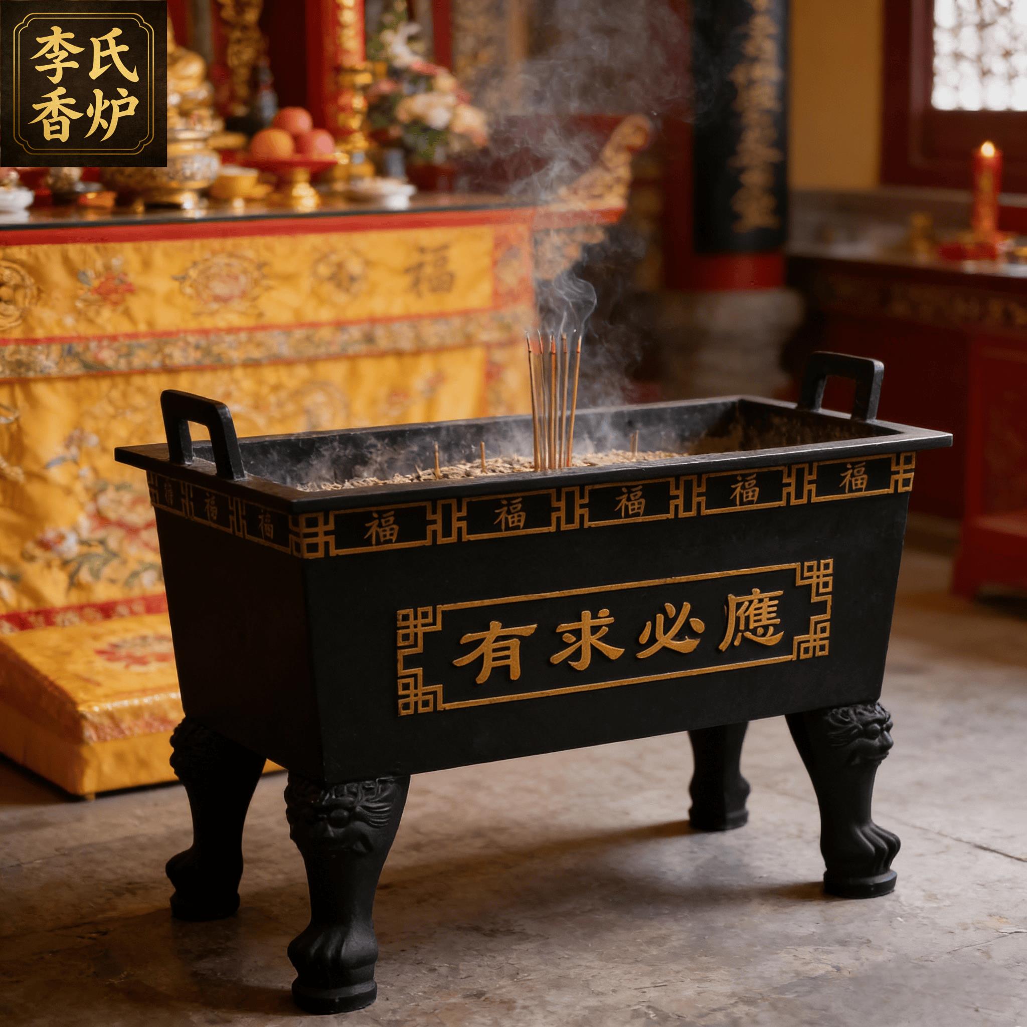 寺庙大型铸铁镀锌板合制大香炉祠堂道观长方形插香室内外家用烧香