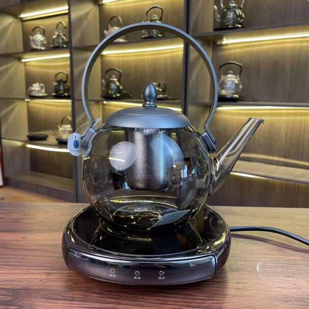 高端玻璃壶钛内胆玻璃壶煮茶壶提梁壶加厚玻璃煮茶壶黑晶炉烧水壶