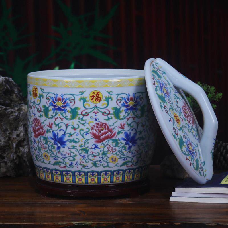 景德镇陶瓷米缸面粉缸20斤30斤带盖储米箱密封储物罐腌菜缸油缸,厨房/烹饪用具,米桶/米缸,淘宝优惠券,粉丝福利购,淘宝优惠卷