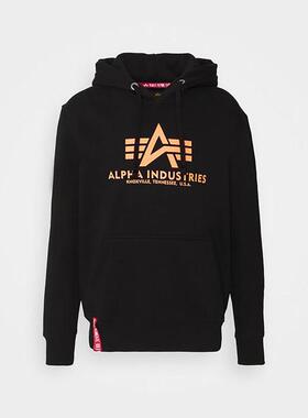 代购Alpha Industries阿尔法工业男士卫衣保暖舒适黑色棉质日常