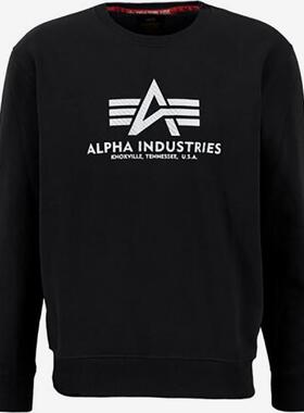 代购Alpha Industries阿尔法工业男士卫衣保暖舒适棉质黑色日常