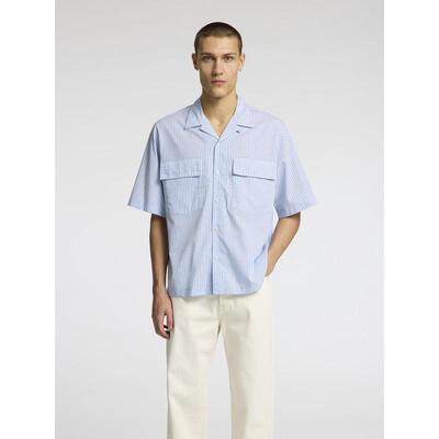 代购SELECTED思莱德男士衬衫透气舒适棉质短袖休闲日常衬衣爆款