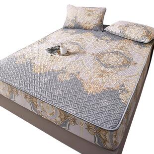 希尔顿泰国冰丝乳胶凉席三件套床笠款床垫保护罩夏天床罩空调席子