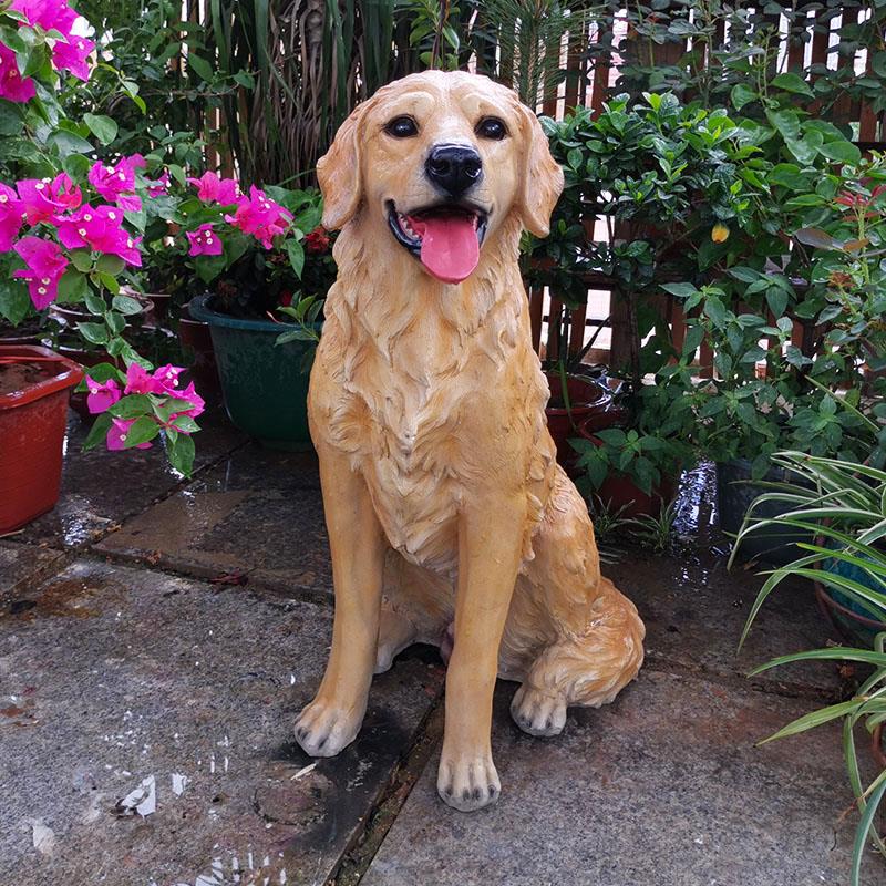 仿真宠物金毛犬装饰家居客厅沙发落地摆件花园庭院落地狗雕塑模型