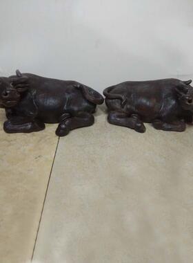 石湾公仔 陶瓷卧水牛摆件 招财风水假山水簇箱家居装饰品摆设礼品